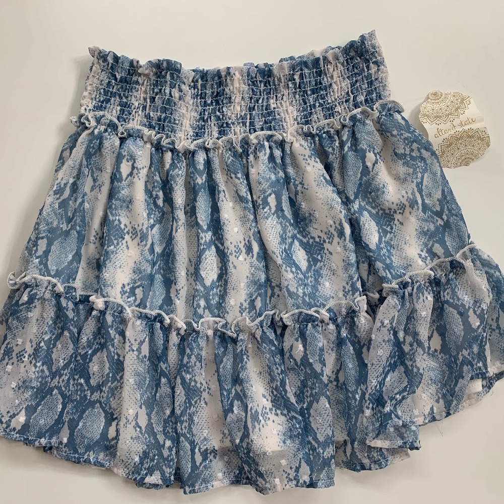 Blue Snake Skin Skirt